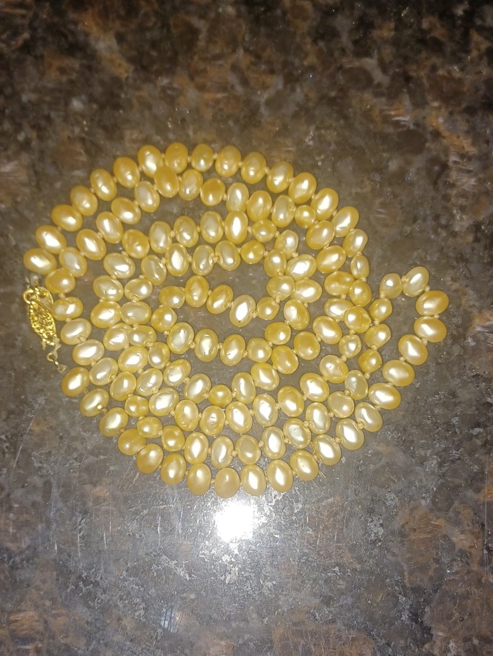 Vintage Les Bernard 32" Baroque Freshwater Pearl Opera Necklace Signed